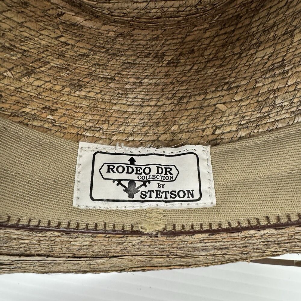 Stetson Rodeo Dr Monterrey Bay Straw Cowboy Hat 6 3/4 Western Palm Leaf - Picture 6 of 14